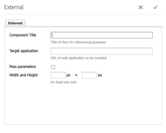 iFrame Component configuration dialog