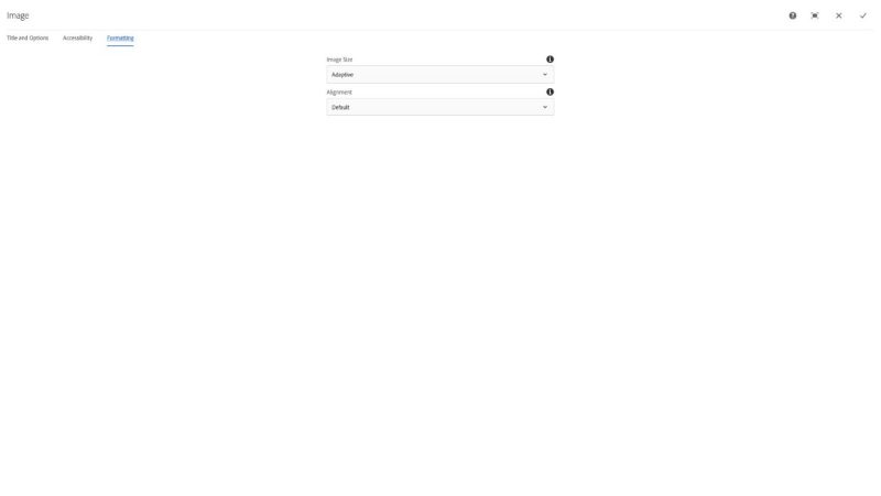 Image Component Formatting configuration dialog