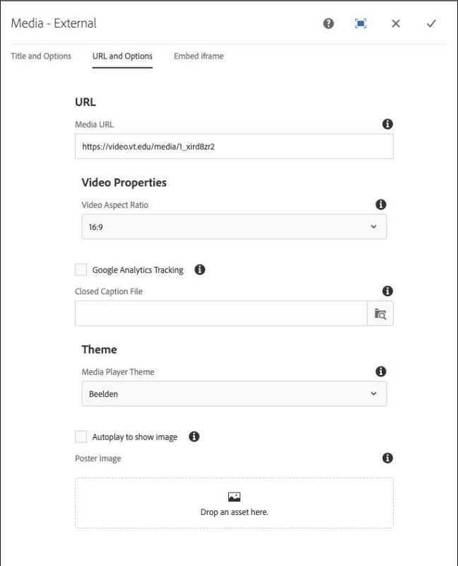 Media External VTx URL and Options
