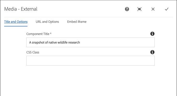 Media External VTx Title and Options